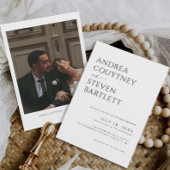 Minimalistische foto zwart-wit bruiloft kaart