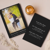 Minimalistische foto Zwart-wit Save the Date Kaart