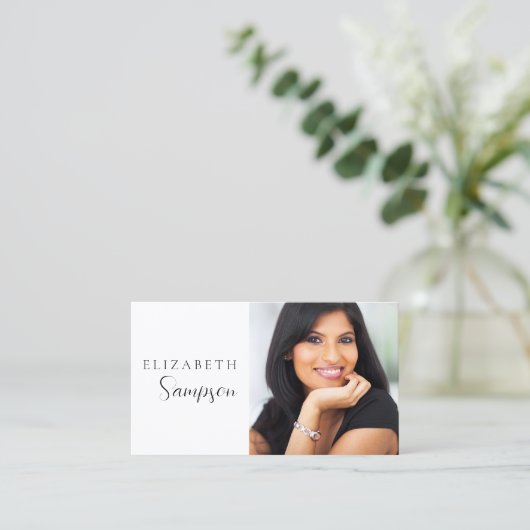 Minimalistische foto Zwart-wit Visitekaartje (Staand voorkant)