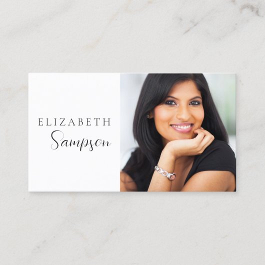 Minimalistische foto Zwart-wit Visitekaartje (Voorkant)