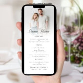 Minimalistische fotobekleding trouwmenu kaart