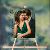 Minimalistische Fotoboog Huwelijk Welkom Acryl Bord (Neutraal)