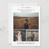 Minimalistische Fotocollage Afstudeerfeest Kaart (Achterkant)