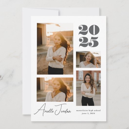 Minimalistische fotocollage Afstuderen jaar Kaart (Voorkant)