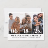 Minimalistische fotocollage Bewaar de datum Kaart (Voorkant)