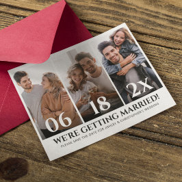 Minimalistische fotocollage Bewaar de datum Kaart