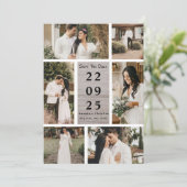 Minimalistische fotocollage bewaar de trouwdatum kaart (Staand voorkant)