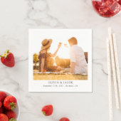 Minimalistische fotocollage bruiloft servet (Insitu)