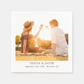 Minimalistische fotocollage bruiloft servet (Voorkant)