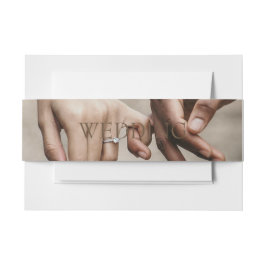 Minimalistische fotocollage bruiloft uitnodigingen wikkel