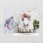 Minimalistische fotocollage Geboorteaankondiging Kaart (Voorkant / Achterkant)