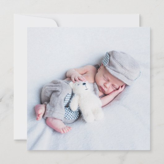 Minimalistische fotocollage Geboorteaankondiging Kaart (Achterkant)