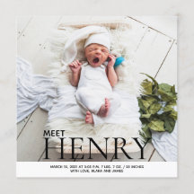 Minimalistische fotocollage Geboorteaankondiging