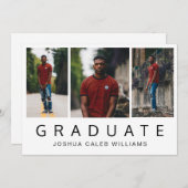 Minimalistische fotocollage Guy Graduparty Kaart (Voorkant / Achterkant)