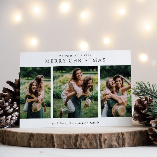 Minimalistische fotocollage moderne kerst feestdagenkaart