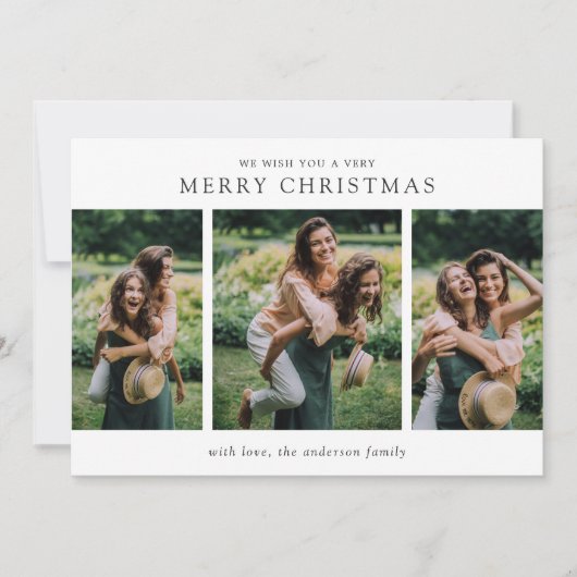 Minimalistische fotocollage moderne kerst feestdagenkaart (Voorkant)