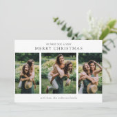 Minimalistische fotocollage moderne kerst feestdagenkaart (Staand voorkant)