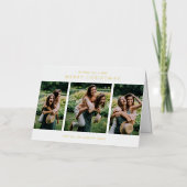 Minimalistische fotocollage moderne kerst folie feestdagenkaart (Voorkant)