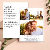 Minimalistische fotocollage QR-code bruiloft Kaart