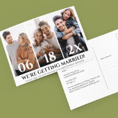 Minimalistische Fotocollage Save the Date-ansichtk Briefkaart