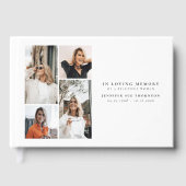 Minimalistische Fotocollage Ter Nagedachtenis Gastenboek (Voorkant)