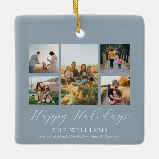 Minimalistische fotocollage van de scriptfamilie keramisch ornament (Voorkant)