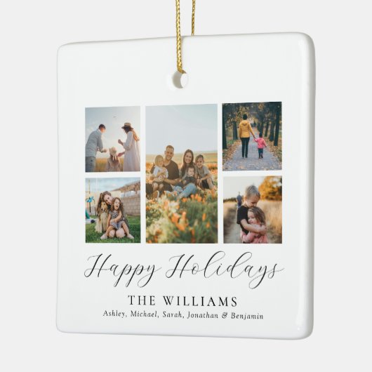 Minimalistische fotocollage van de scriptfamilie keramisch ornament (Links)