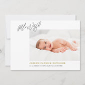 Minimalistische fotocollage voor pasgeborenen aankondiging (Voorkant)