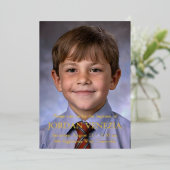 Minimalistische fotodoop folie uitnodiging (Staand Voorkant)