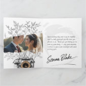 Minimalistische Fotograaf Botanische Camera Zwart- Bedankkaart (Binnen)