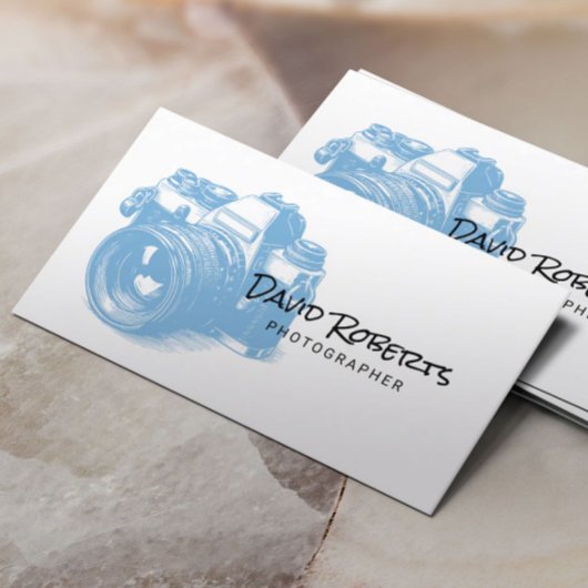 Minimalistische Fotograaf Camera Tekening Fotograf Visitekaartje