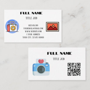 Minimalistische Fotograaf Cameratekening Visitekaartje