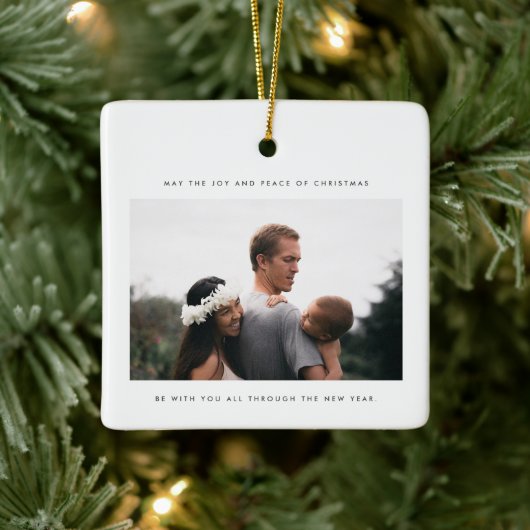 Minimalistische fotograaf en kerstvrede keramisch ornament (Boom)