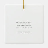 Minimalistische fotograaf en kerstvrede keramisch ornament (Achterkant)