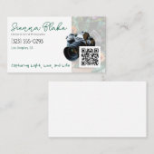 Minimalistische fotograaf QR-code en cameraafbeeld Visitekaartje (Voorkant / Achterkant)