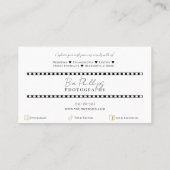 Minimalistische fotografie fotograaf foto visitekaartje (Achterkant)