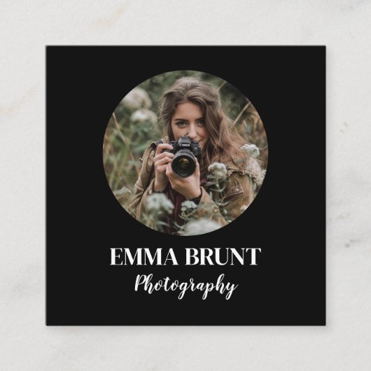 Minimalistische fotografie, modern en professionee vierkante visitekaartje (Voorkant)