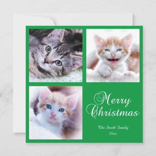 Minimalistische fotogrid Vrolijk Kerstmis groene k (Voorkant)