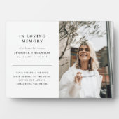 Minimalistische fotoherdenking ter nagedachtenis fotoplaat (voorkant)