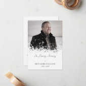 Minimalistische Fotoherdenkingsdienst Dierbaren Notitiekaartje (Voorkant / Achterkant in situ)