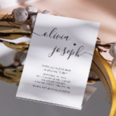 Minimalistische fotohuwelijks Script + QR-code det Kaart