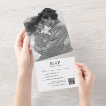 Minimalistische fotokalligrafie QR-code alles in é