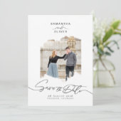 Minimalistische Fotolijst Save the Date Kaart (Staand voorkant)