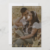 Minimalistische fotomonogram trouwkaart kaart (Voorkant)
