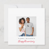 Minimalistische fotonaam Partner Custom Jubileum Kaart (Voorkant)