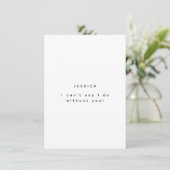 Minimalistische Fotopropositie voor Bruidsmeisje Kaart (Staand voorkant)