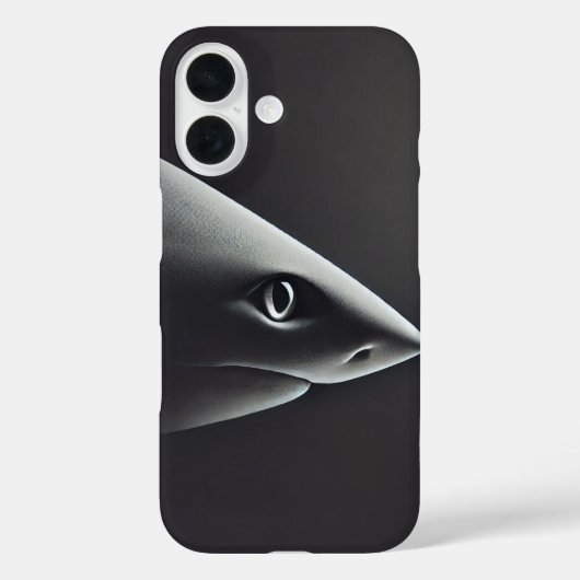Minimalistische fotorealistische close-up van haai Case-Mate iPhone case (Achterkant)