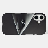 Minimalistische fotorealistische close-up van haai Case-Mate iPhone case (Achterkant (horizontaal))
