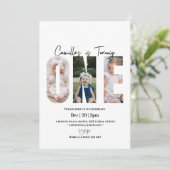 Minimalistische foto's 1e verjaardagsfeest kaart (Staand voorkant)