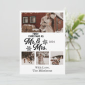 Minimalistische foto's Eerste kerst als meneer en  Feestdagenkaart (Staand voorkant)